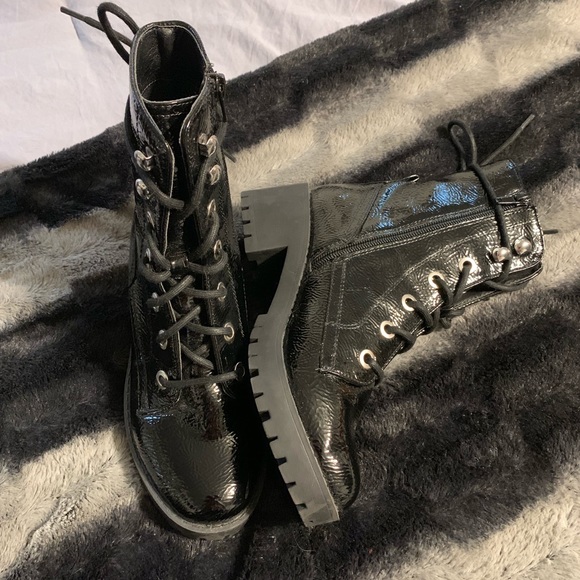 Steve Madden Shoes - Steve Madden Black Patent Leather Boots 7.5 NWOT